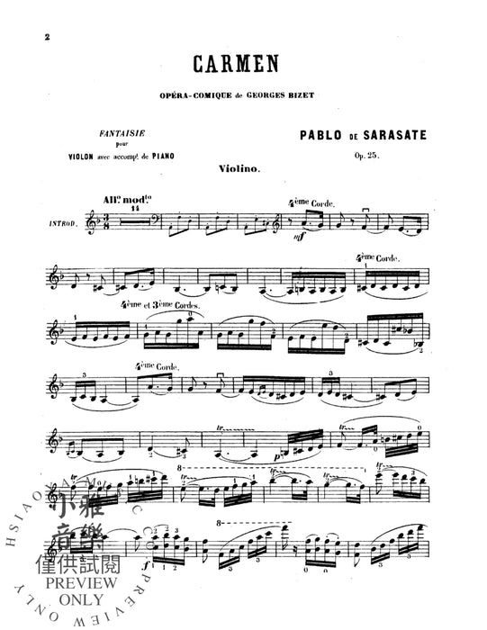 Carmen Fantasy, Opus 25 卡門 作品 | 小雅音樂 Hsiaoya Music