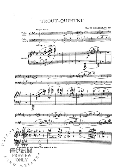 Trout Quintet, Opus 114 舒伯特 五重奏 作品 | 小雅音樂 Hsiaoya Music