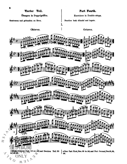 School of Violin Technics, Opus 1, Volume IV 小提琴 作品 | 小雅音樂 Hsiaoya Music