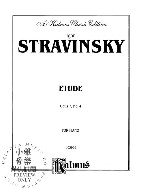 Etude, Opus 7, No. 4 斯特拉溫斯基伊果 練習曲 作品 | 小雅音樂 Hsiaoya Music
