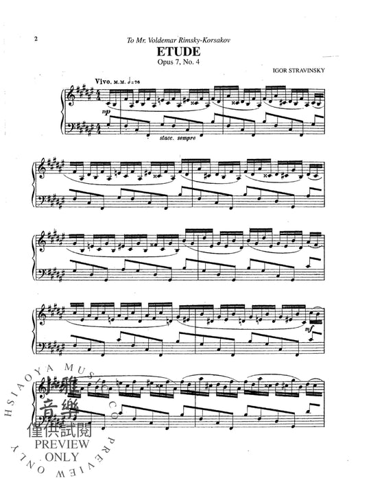 Etude, Opus 7, No. 4 斯特拉溫斯基伊果 練習曲 作品 | 小雅音樂 Hsiaoya Music