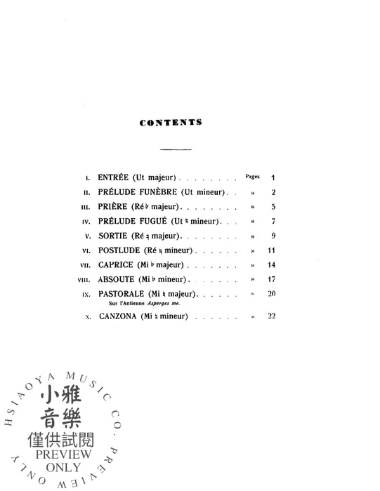 Ten Pieces in Different Styles for Organ (1st Suite) 小品 管風琴 組曲 | 小雅音樂 Hsiaoya Music