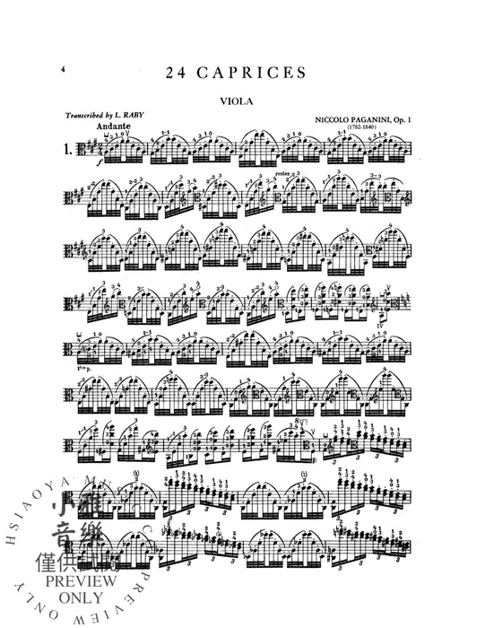 24 Caprices, Opus 1 隨想曲 作品 | 小雅音樂 Hsiaoya Music