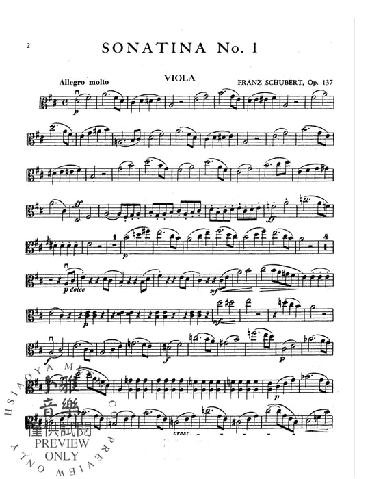 Sonatina No. 1 in D Major, Opus 137 舒伯特 小奏鳴曲 作品 | 小雅音樂 Hsiaoya Music
