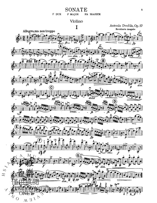 Sonata in F Major, Opus 57 德弗札克 奏鳴曲 作品 | 小雅音樂 Hsiaoya Music