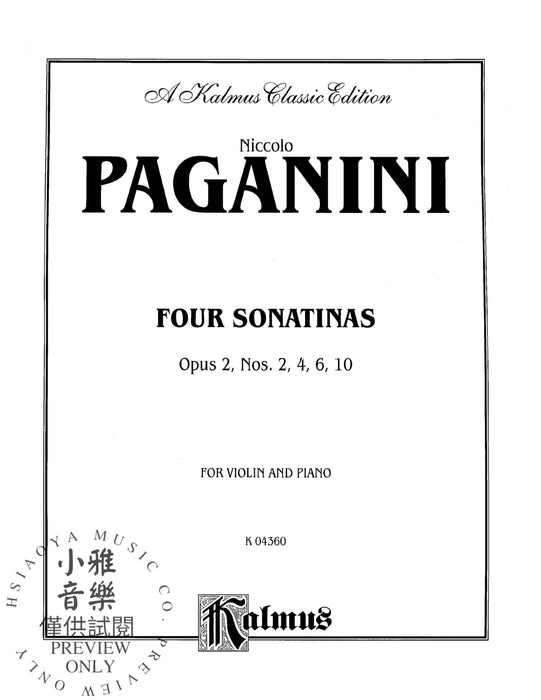 Four Sonatinas, Opus 2 Nos. 2, 4, 6, 10 帕格尼尼 小奏鳴曲 作品 | 小雅音樂 Hsiaoya Music