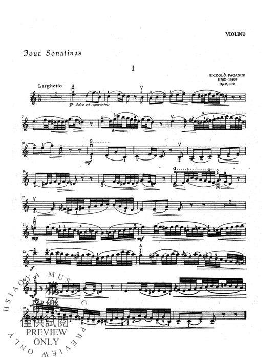 Four Sonatinas, Opus 2 Nos. 2, 4, 6, 10 帕格尼尼 小奏鳴曲 作品 | 小雅音樂 Hsiaoya Music