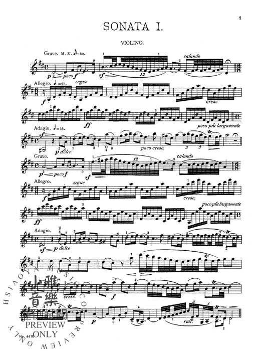 Twelve Sonatas, Opus 5, Volume I, Nos. 1--6 柯雷里阿爾坎傑羅 奏鳴曲 作品 | 小雅音樂 Hsiaoya Music