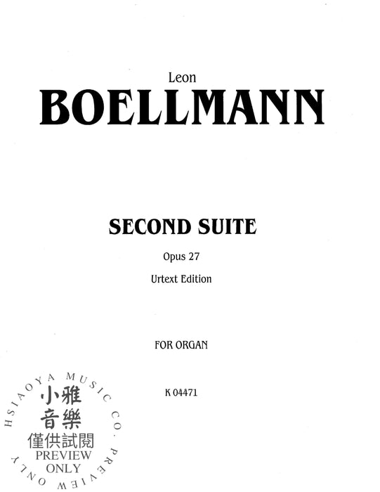 Second Suite, Opus 27 (Urtext Edition) 組曲 作品 | 小雅音樂 Hsiaoya Music
