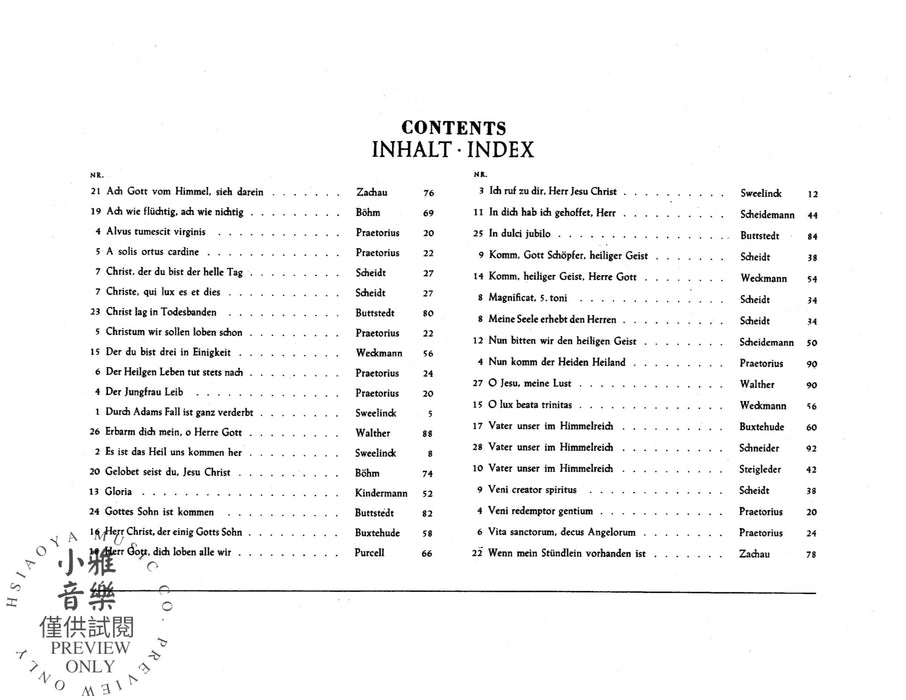 Organ Chorales of the 17th and 18th Centuries 管風琴 合唱 | 小雅音樂 Hsiaoya Music