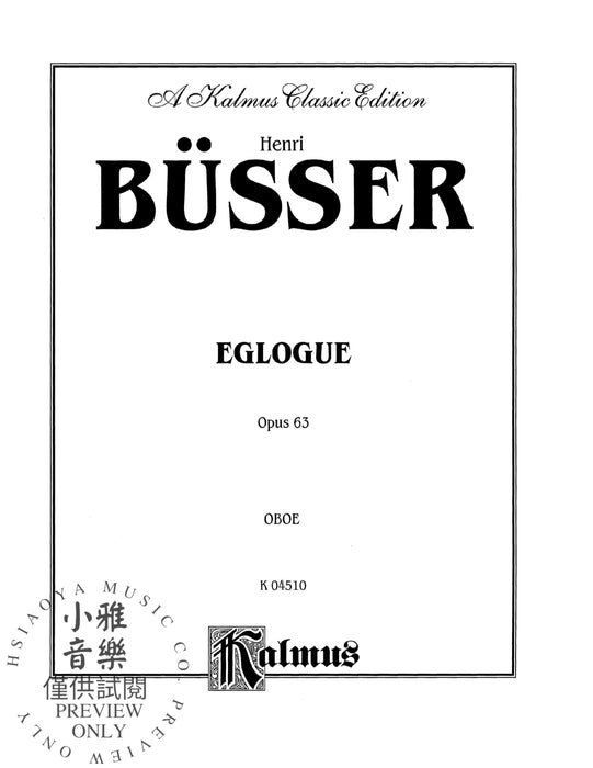 Eglogue, Opus 63 作品 | 小雅音樂 Hsiaoya Music