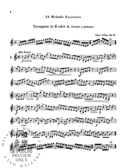 Twenty-four Melodic Exercises, Opus 20 練習曲 作品 | 小雅音樂 Hsiaoya Music