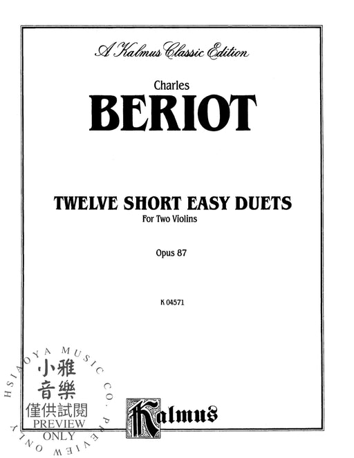 Twelve Short Easy Duets, Opus 87 二重奏 作品 | 小雅音樂 Hsiaoya Music