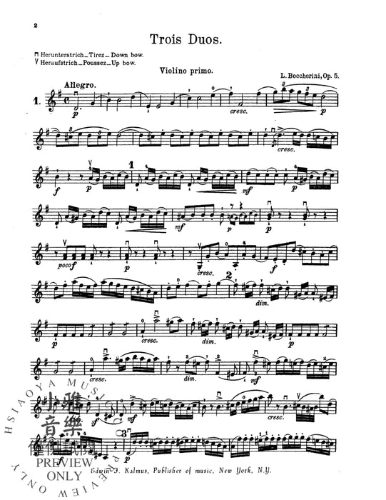Three Duets, Opus 5 玻凱利尼 二重奏 作品 | 小雅音樂 Hsiaoya Music