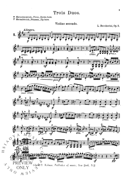 Three Duets, Opus 5 玻凱利尼 二重奏 作品 | 小雅音樂 Hsiaoya Music