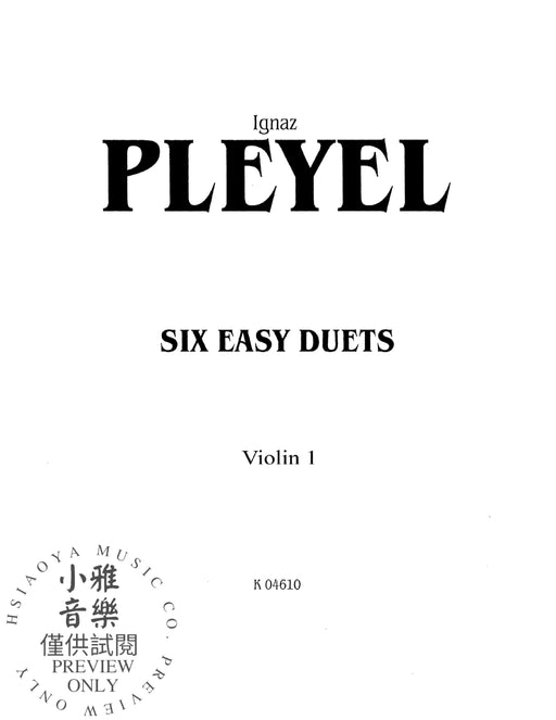 Six Easy Duets, Opus 23 普雷耶爾 二重奏 作品 | 小雅音樂 Hsiaoya Music