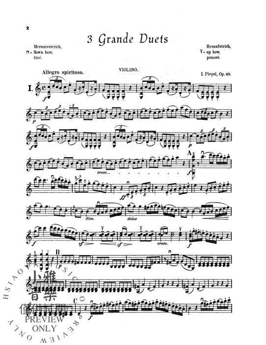 Three Grande Duets, Opus 69 普雷耶爾 二重奏 作品 | 小雅音樂 Hsiaoya Music