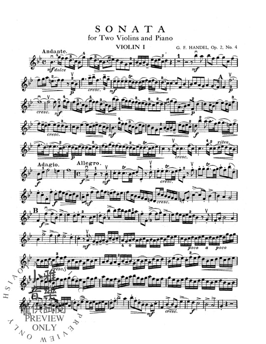 Sonata in B-flat Major, Opus 2, No. 11 韓德爾 奏鳴曲 作品 | 小雅音樂 Hsiaoya Music