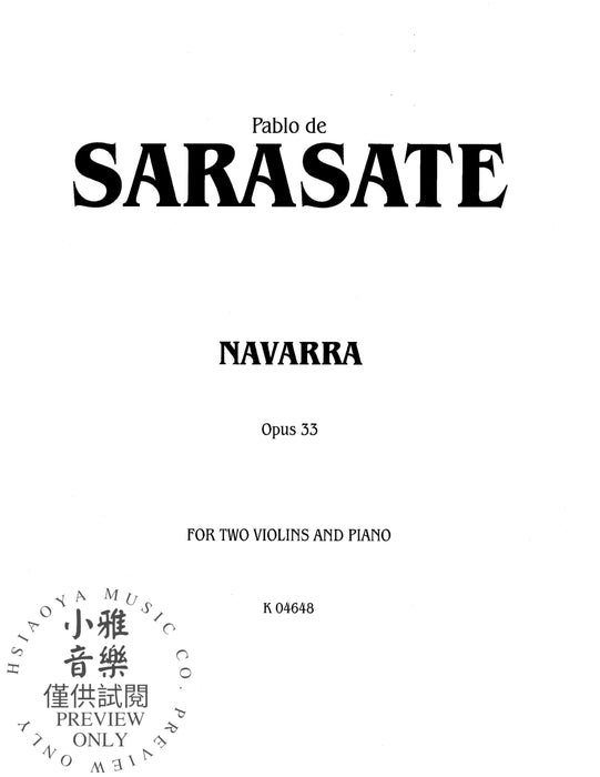 Navarra, Opus 33 作品 | 小雅音樂 Hsiaoya Music