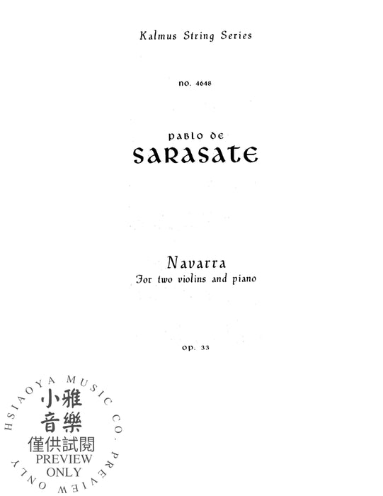 Navarra, Opus 33 作品 | 小雅音樂 Hsiaoya Music