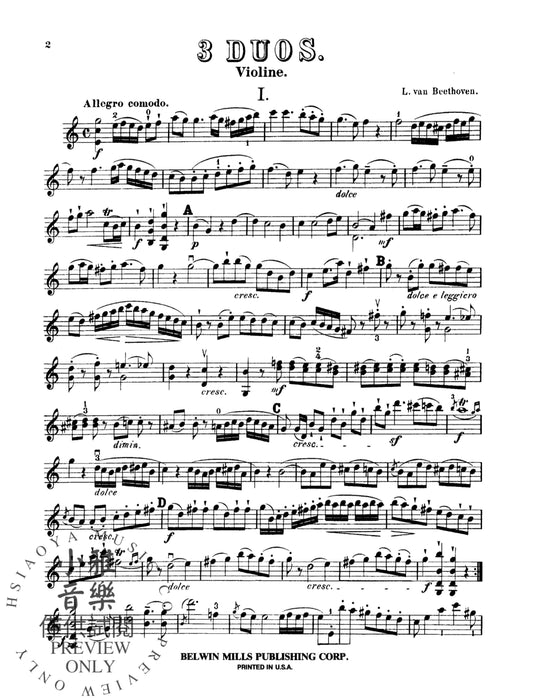 Three Duets for Violin and Cello 貝多芬 二重奏 小提琴 大提琴 | 小雅音樂 Hsiaoya Music