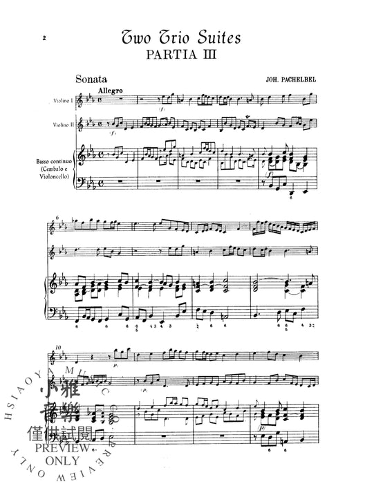 Two Trio Suites (E-flat Major, E Minor) 帕海貝爾約翰 三重奏 組曲 | 小雅音樂 Hsiaoya Music