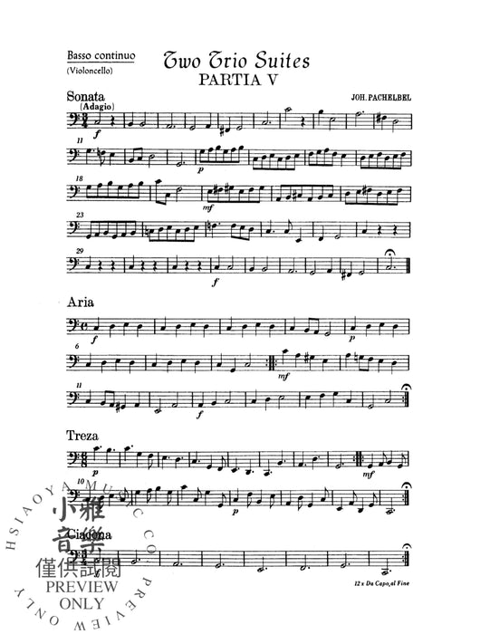 Two Trio Suites (C Major, B-flat Major) 帕海貝爾約翰 三重奏 組曲 | 小雅音樂 Hsiaoya Music