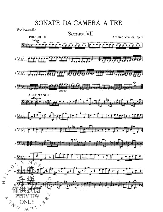 Sonatas de Camera a Tre, Opus 1 (Volume II, Nos. 7-12) 韋瓦第 奏鳴曲 作品 | 小雅音樂 Hsiaoya Music