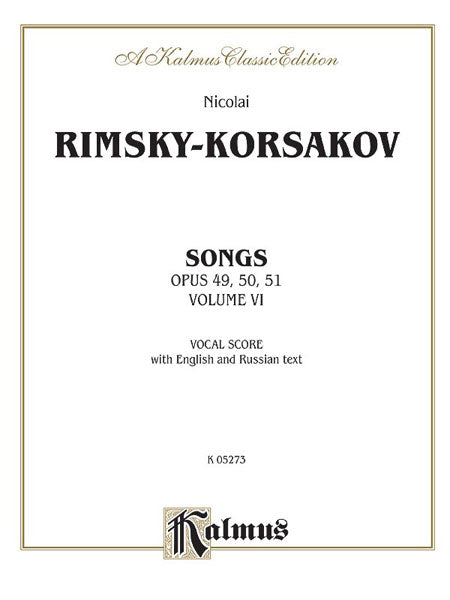 Songs, Volume VI (Opus 49, 50, 51) Vocal Score with English and Russian Text 作品 聲樂總譜 | 小雅音樂 Hsiaoya Music
