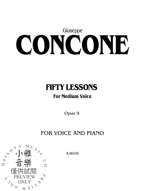 Fifty Lessons, Opus 9 For Medium Voice and Piano 作品 鋼琴 | 小雅音樂 Hsiaoya Music