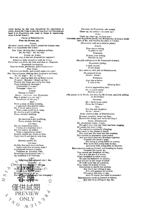 Trial by Jury, A Dramatic Cantata in One Act For Solo, Chorus and Orchestra with English Text (Choral Score) 清唱劇 獨奏 合唱 管弦樂團 合唱 | 小雅音樂 Hsiaoya Music