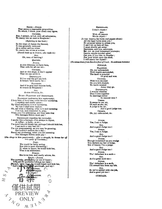 Trial by Jury, A Dramatic Cantata in One Act For Solo, Chorus and Orchestra with English Text (Choral Score) 清唱劇 獨奏 合唱 管弦樂團 合唱 | 小雅音樂 Hsiaoya Music