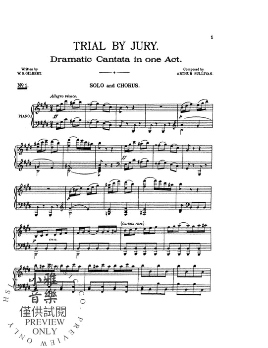 Trial by Jury, A Dramatic Cantata in One Act For Solo, Chorus and Orchestra with English Text (Choral Score) 清唱劇 獨奏 合唱 管弦樂團 合唱 | 小雅音樂 Hsiaoya Music