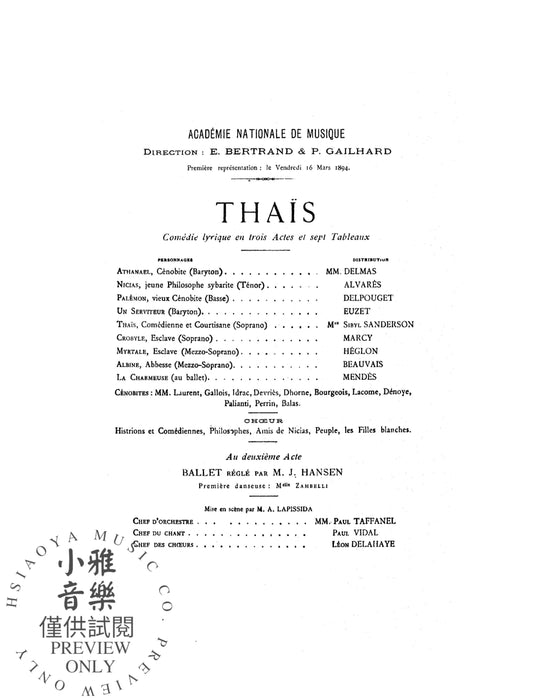 Thaïs - An Opera in Three Acts 泰伊絲 歌劇 | 小雅音樂 Hsiaoya Music
