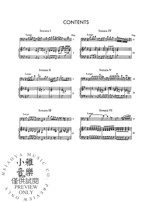 Six Sonatas for Cello and Basso Continuo 韋瓦第 奏鳴曲 大提琴 | 小雅音樂 Hsiaoya Music