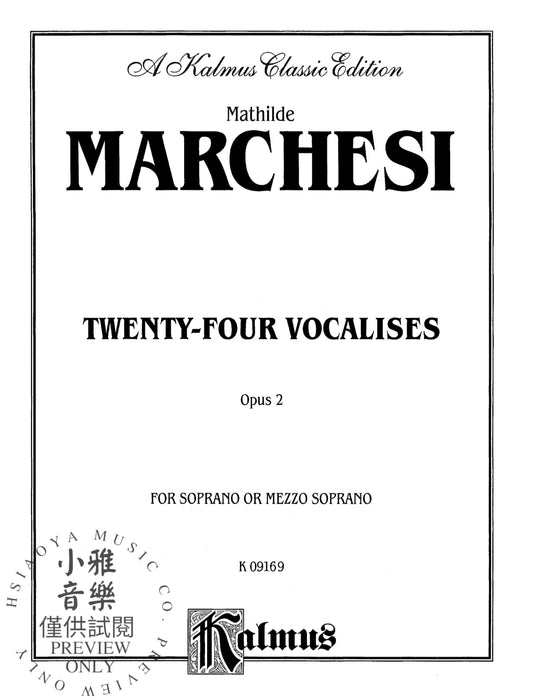 Twenty-four Vocalises for Soprano or Mezzo-Soprano, Opus 2 次女高音作品 | 小雅音樂 Hsiaoya Music