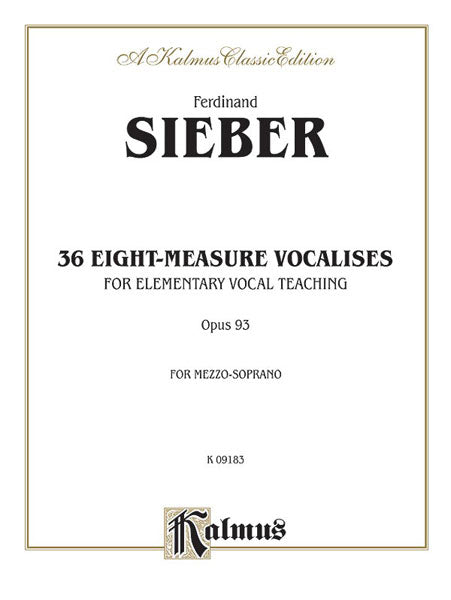 36 Eight-Measure Vocalises for Elementary Teaching, Opus 93 For Mezzo-Soprano Voice 作品 次女高音 | 小雅音樂 Hsiaoya Music