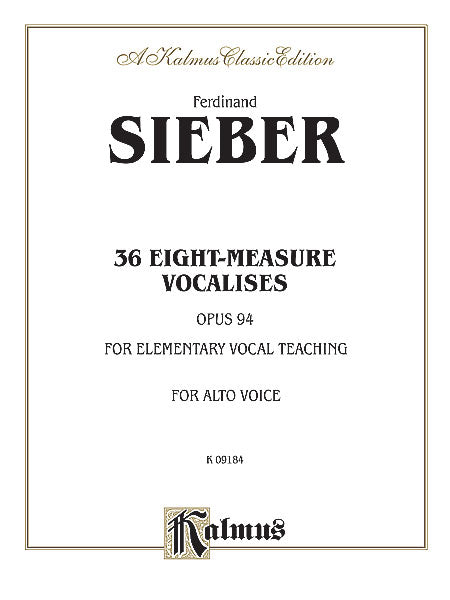 36 Eight-Measure Vocalises for Elementary Teaching, Opus 94 For Alto Voice 作品 中音 | 小雅音樂 Hsiaoya Music