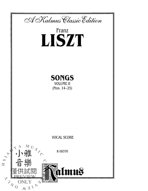 Songs, Volume II (Nos. 14-25) 李斯特 | 小雅音樂 Hsiaoya Music