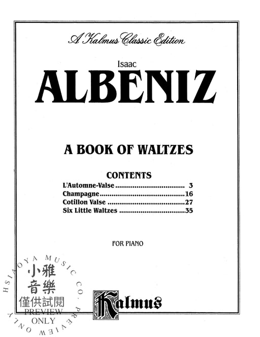 A Book of Waltzes 阿爾貝尼士 圓舞曲 | 小雅音樂 Hsiaoya Music