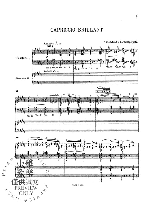 Capriccio Brillante, Opus 22 孟德爾頌,菲利克斯 隨想曲 作品 | 小雅音樂 Hsiaoya Music