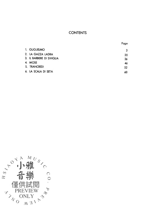 Album of Six Overtures 羅西尼 序曲 | 小雅音樂 Hsiaoya Music