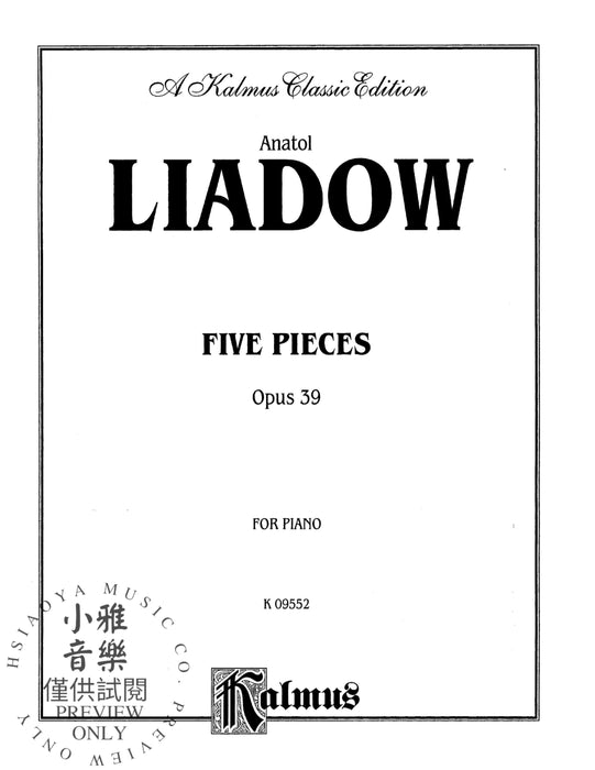 Five Pieces, Opus 39 小品 作品 | 小雅音樂 Hsiaoya Music