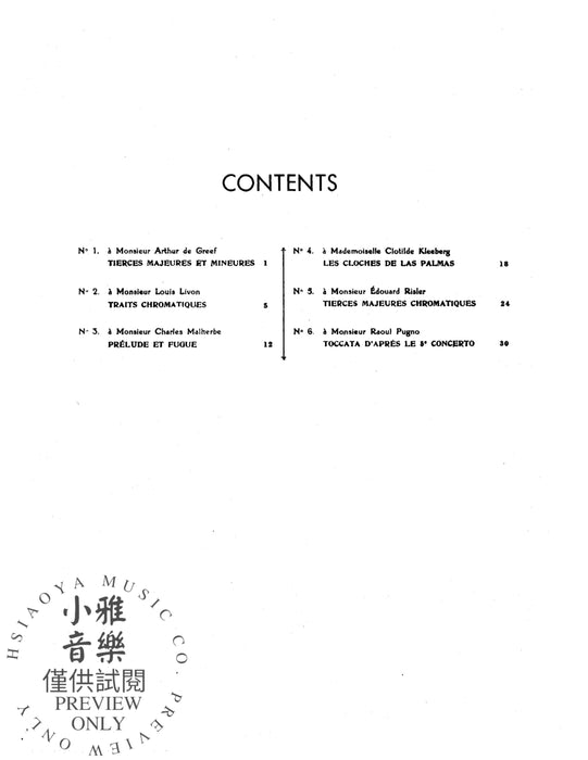 Six Etudes, Opus 111 聖桑斯 練習曲 作品 | 小雅音樂 Hsiaoya Music