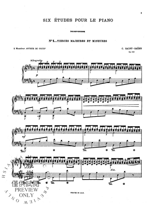 Six Etudes, Opus 111 聖桑斯 練習曲 作品 | 小雅音樂 Hsiaoya Music