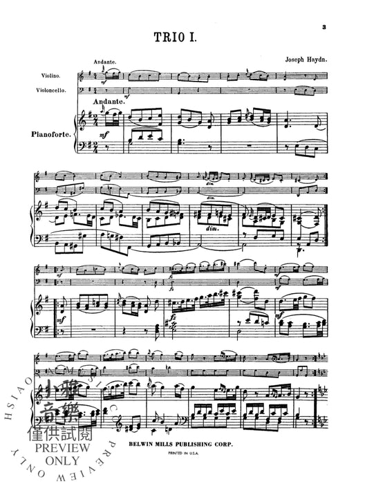 Trios for Violin, Cello and Piano, Volume I (Nos. 1-6, HOB. XV: 25, 26, 27, 28, 29, 24) 海頓 三重奏 小提琴 大提琴 鋼琴 | 小雅音樂 Hsiaoya Music