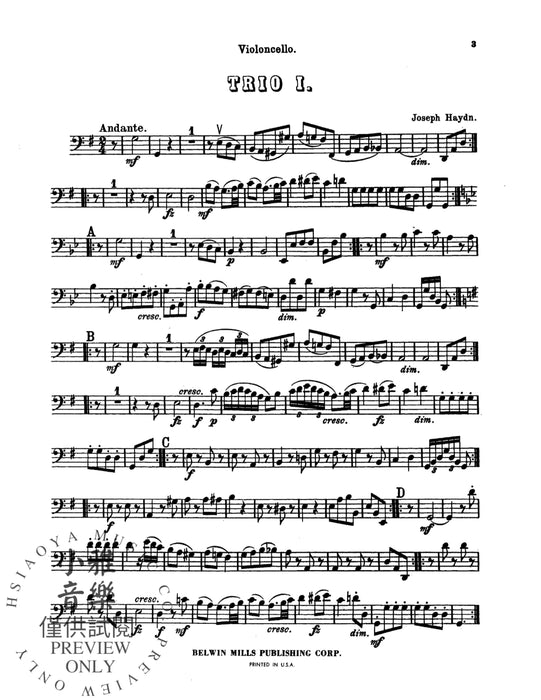 Trios for Violin, Cello and Piano, Volume I (Nos. 1-6, HOB. XV: 25, 26, 27, 28, 29, 24) 海頓 三重奏 小提琴 大提琴 鋼琴 | 小雅音樂 Hsiaoya Music