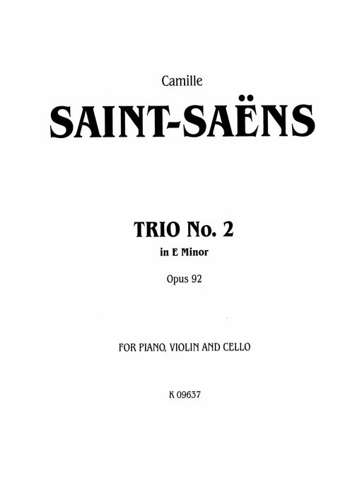Trio No. 2, Opus 92 聖桑斯 三重奏 作品 | 小雅音樂 Hsiaoya Music