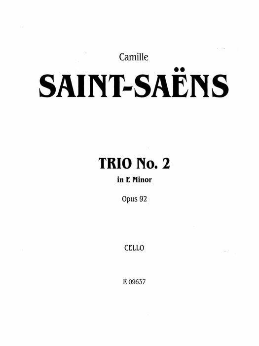 Trio No. 2, Opus 92 聖桑斯 三重奏 作品 | 小雅音樂 Hsiaoya Music
