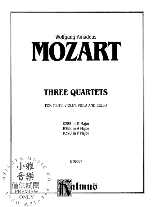 Three Quartets, K. 285, 298, 370 莫札特 四重奏 | 小雅音樂 Hsiaoya Music